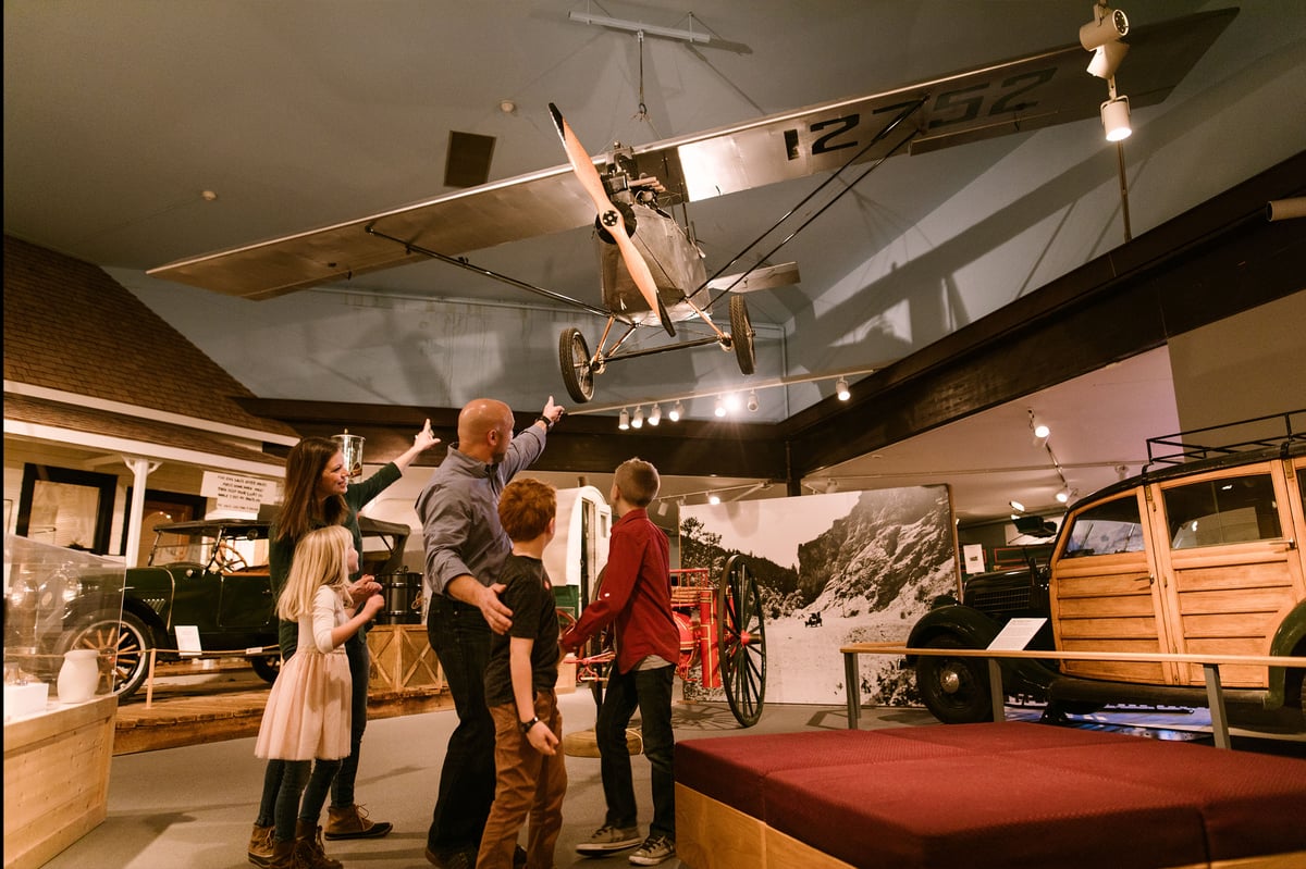Family in the Museum of the Rockies in Bozeman