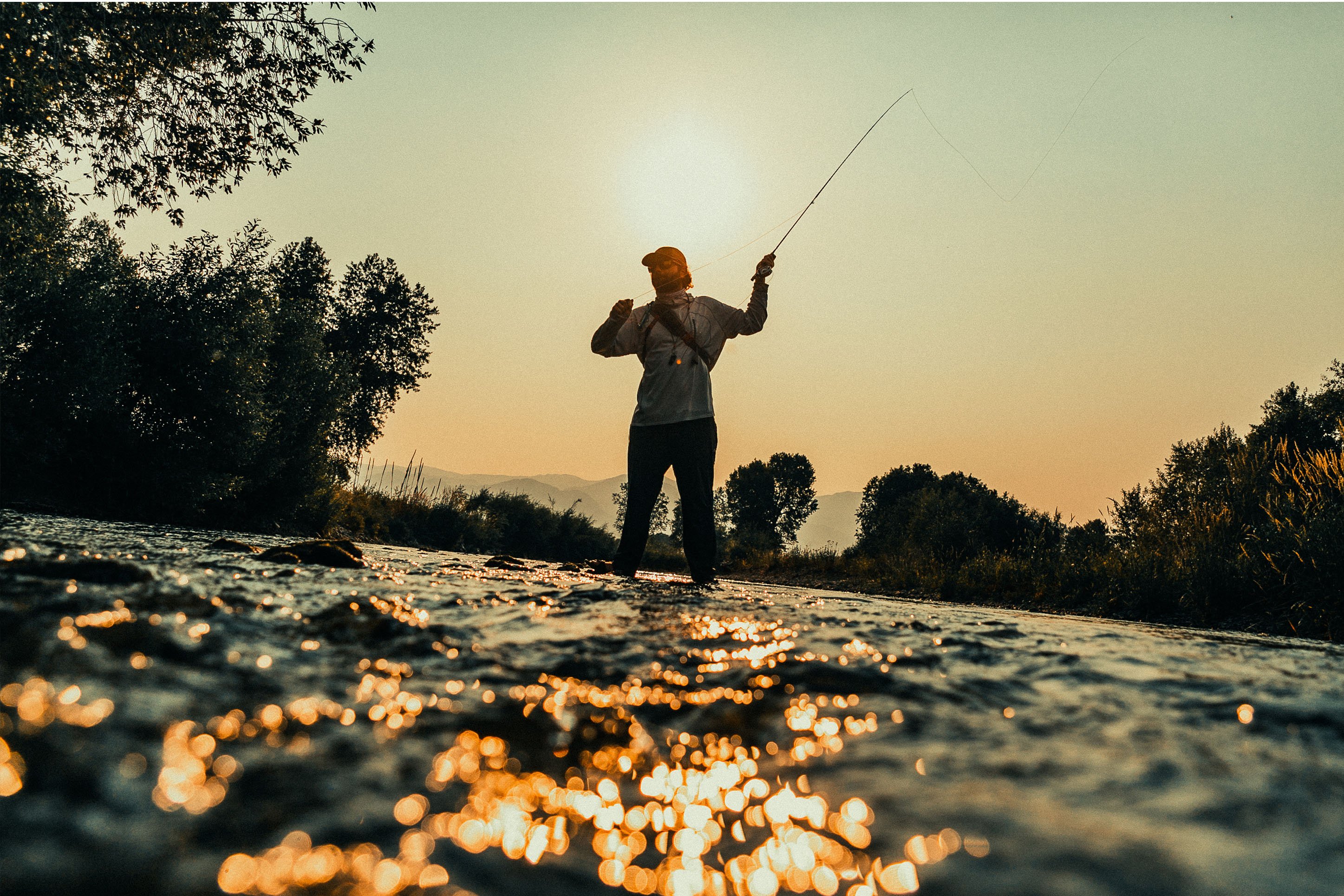 Man fly fishing