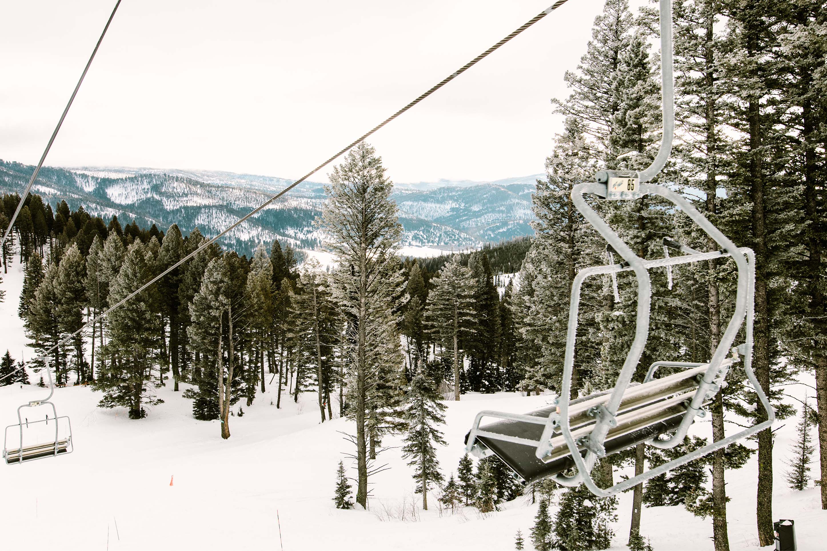 chairlift at Bridger Bowl ski area in Bozeman
