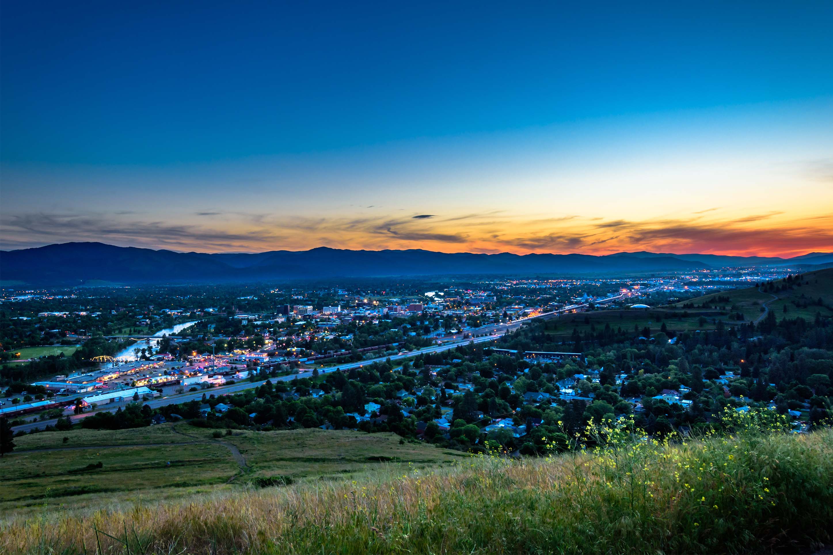 overhead view of Missoula, Montana