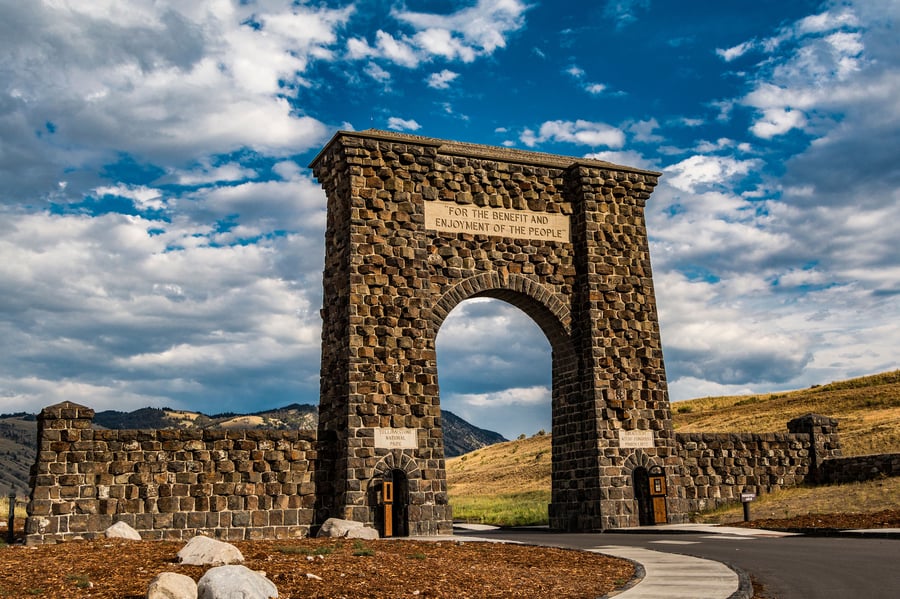 Roosevelt Arch in Yellowstone National Park