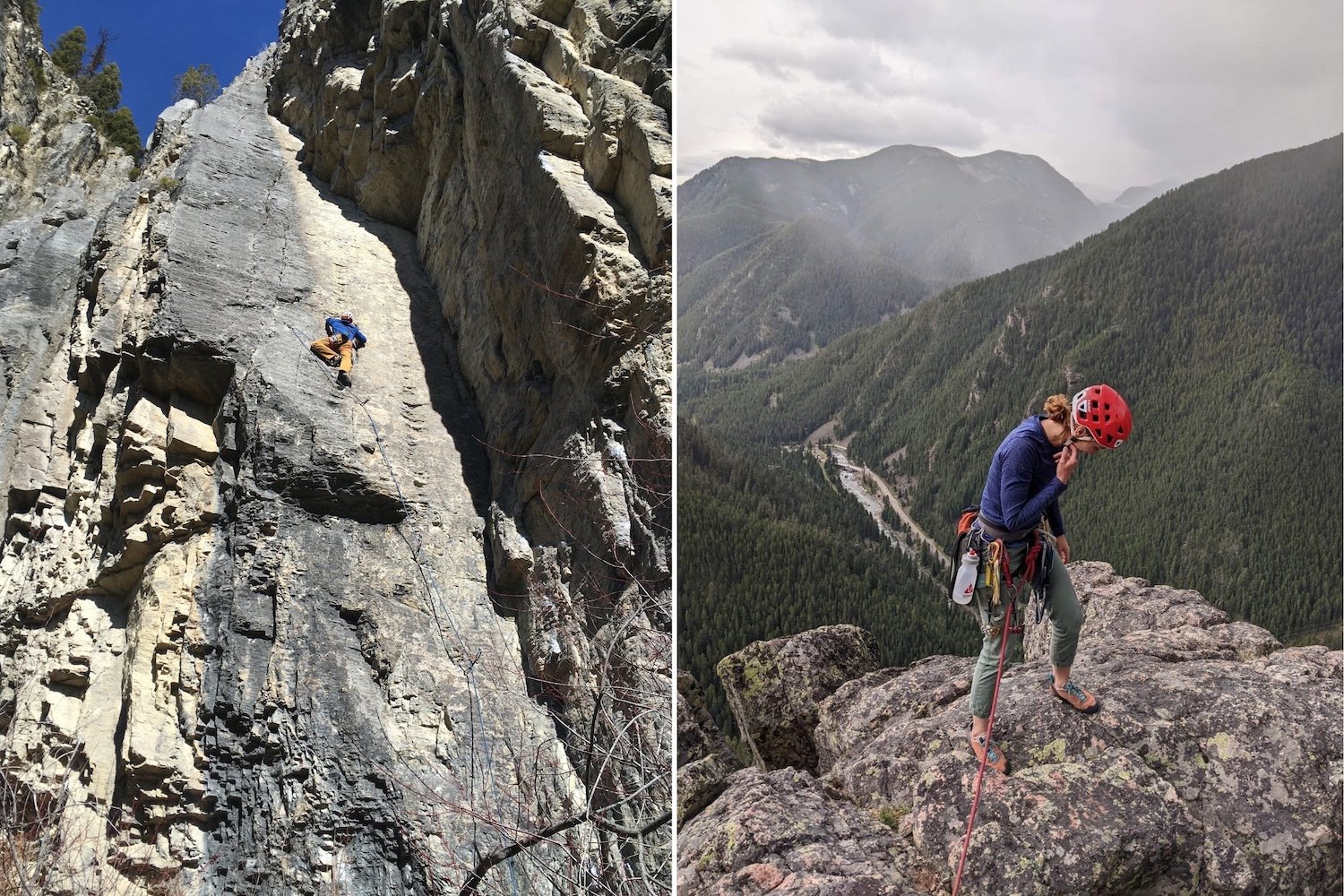 Rock Climbing in Gallatin Canyon.