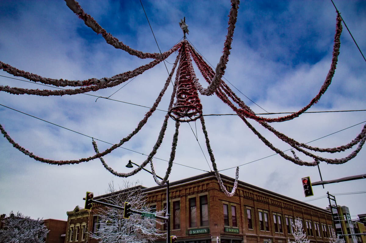 Christmas decorations in Downtown Bozeman