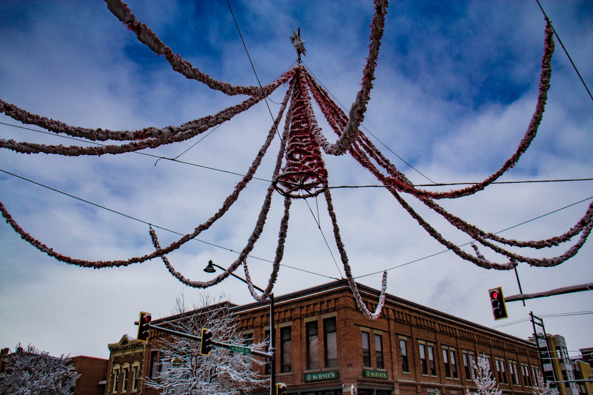 Christmas decorations in Downtown Bozeman