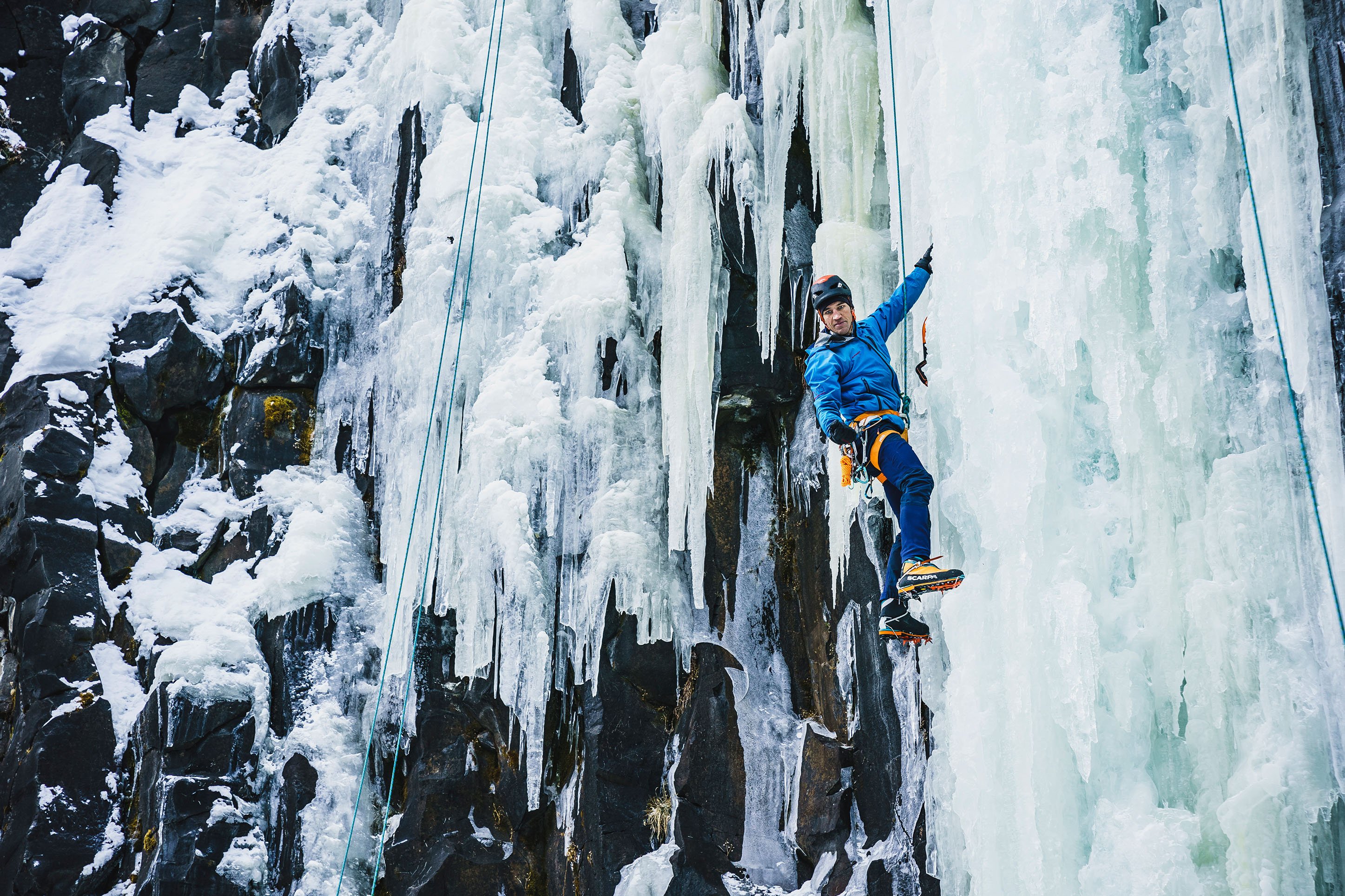 Ice climbing in Hyalite Canyon