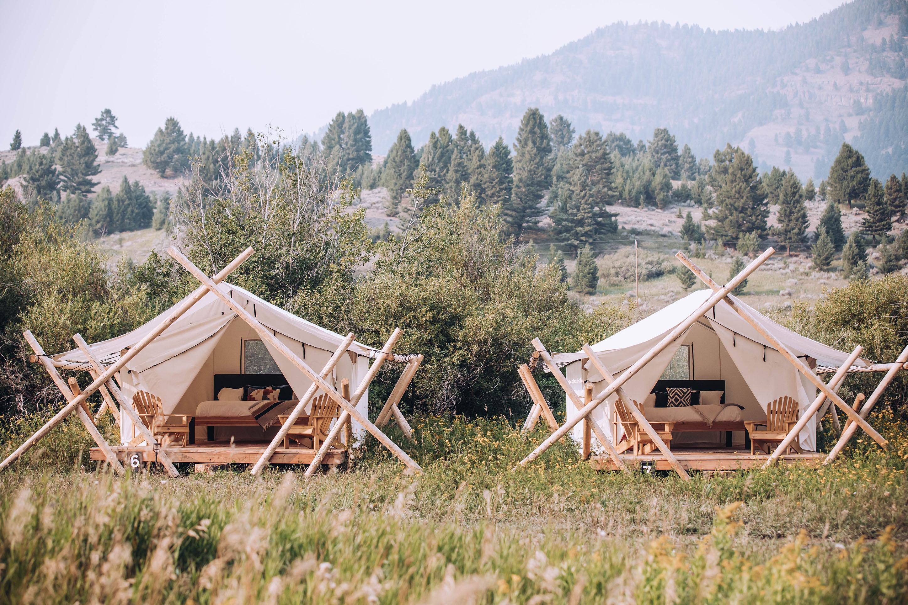 Glamping tents at Hardscrabble Ranch