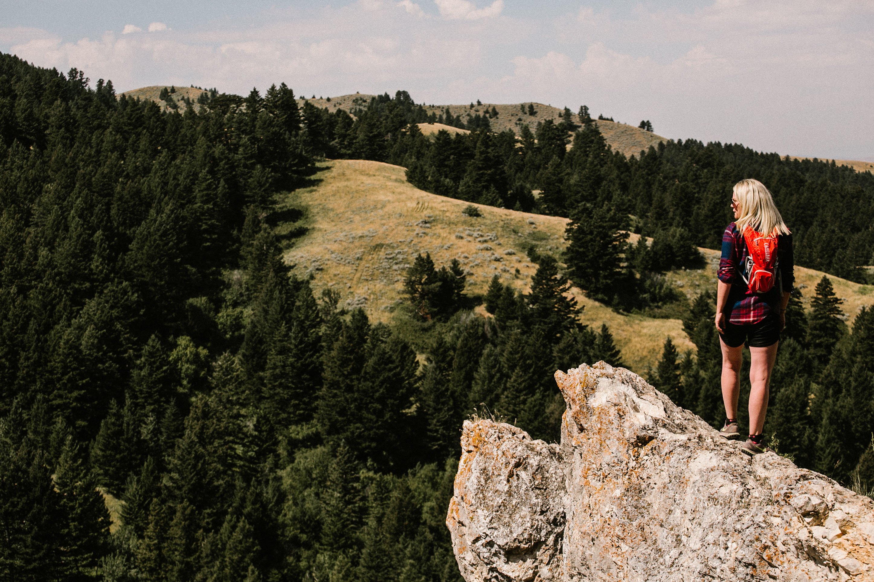 Woman hiking in Bozeman, Montana