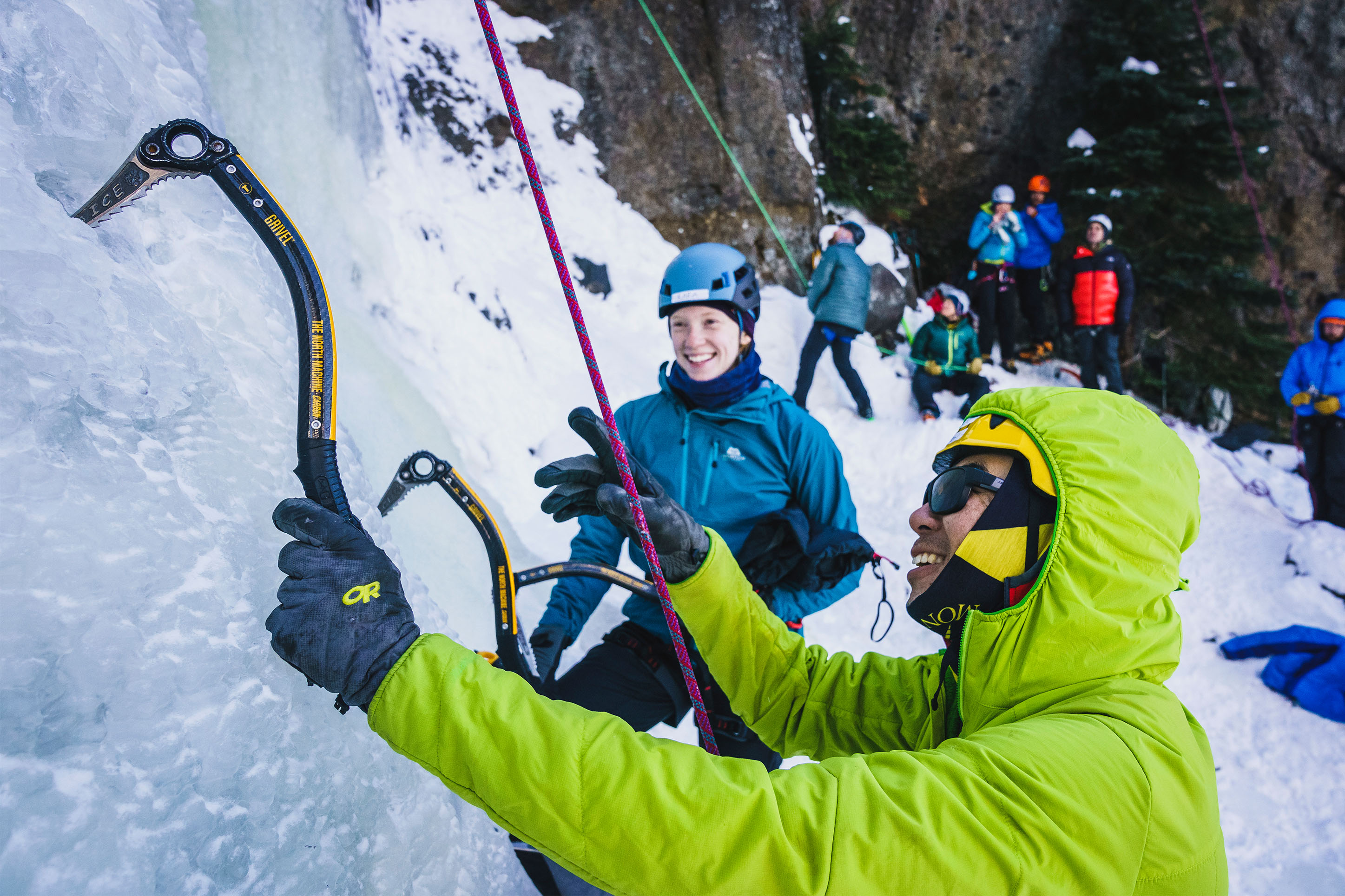 Ice climbers in Hyalite Canyon, Bozeman