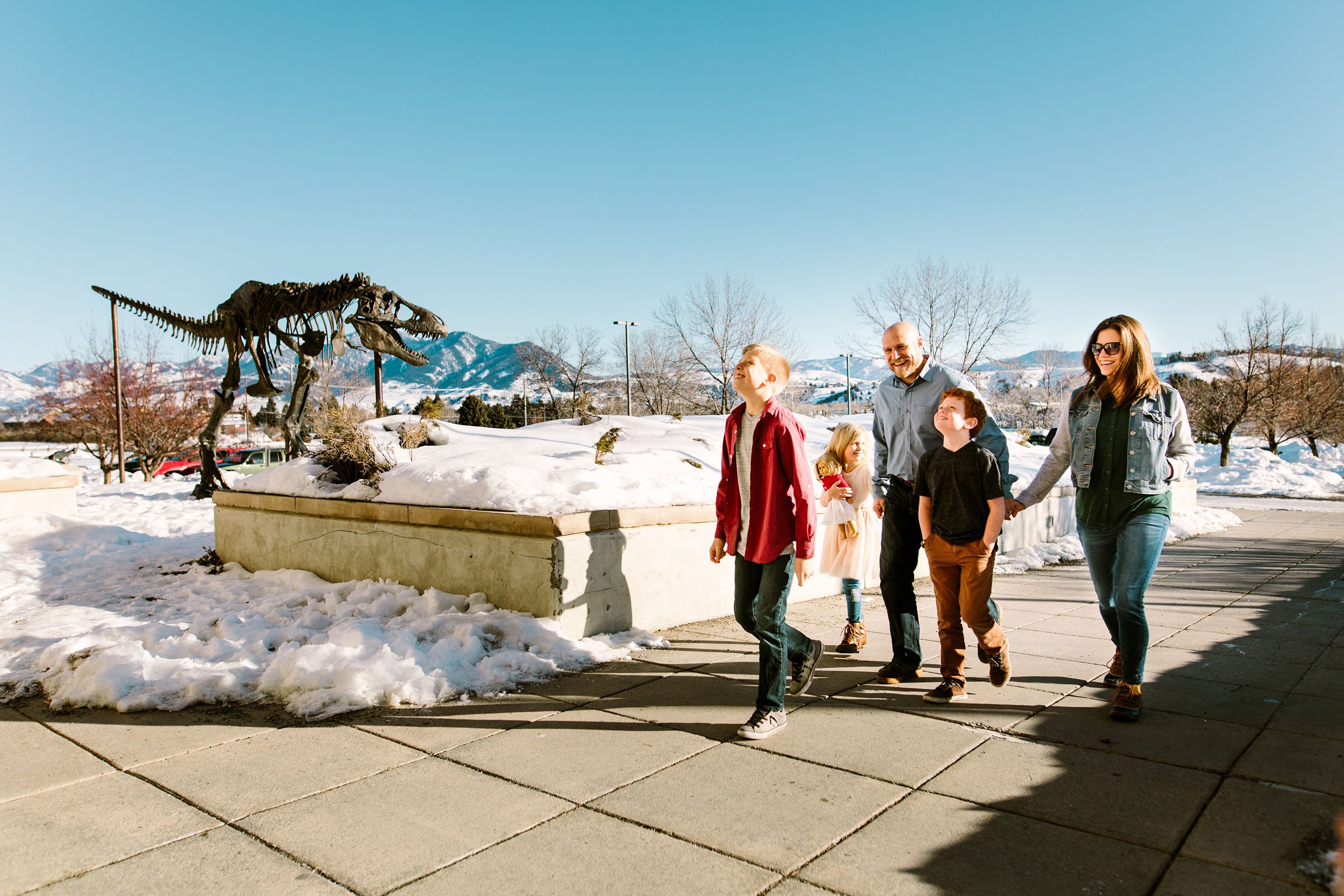 Family going to Museum of the Rockies