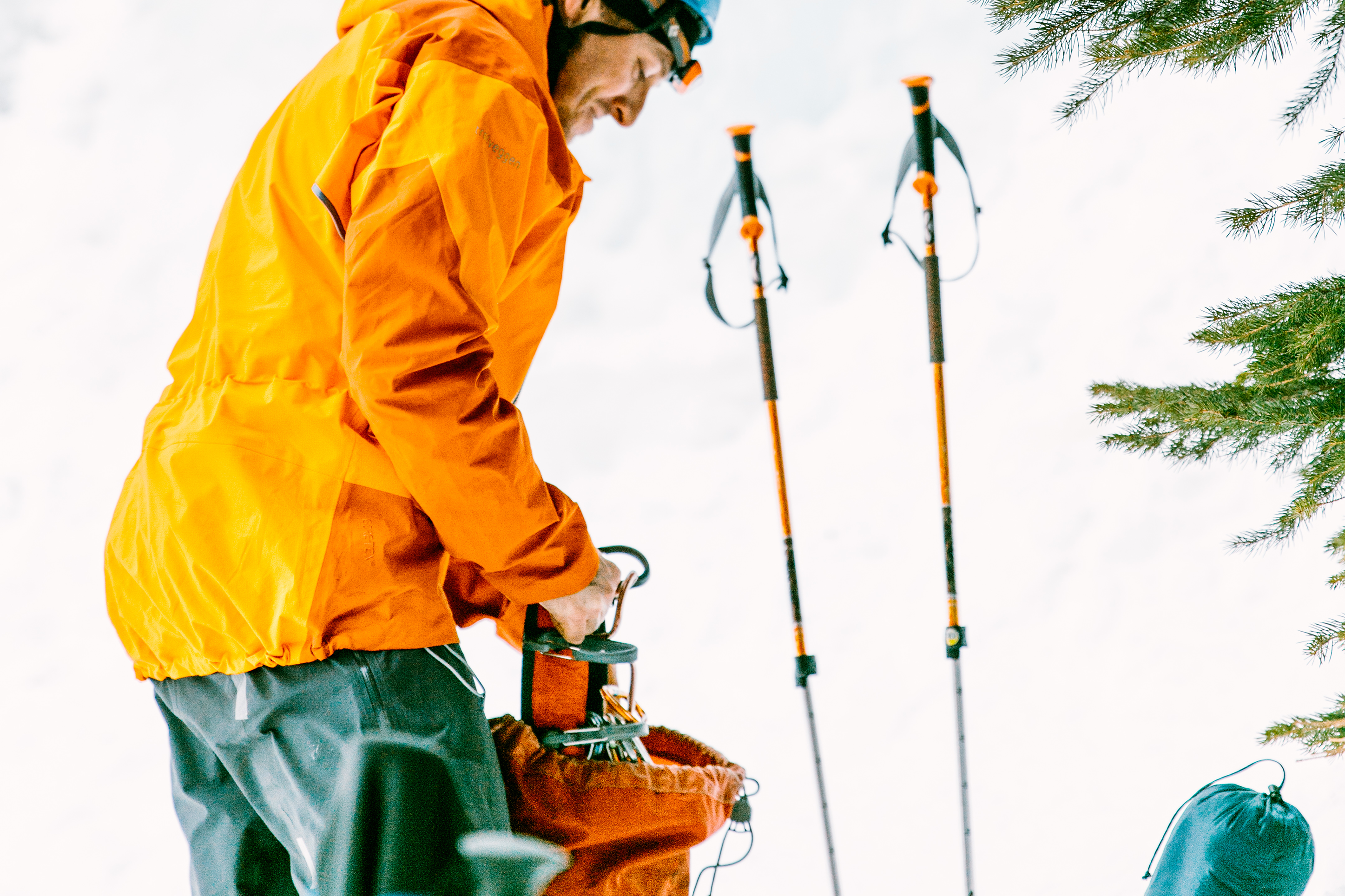 Man gathers winter gear for skiing in Montana